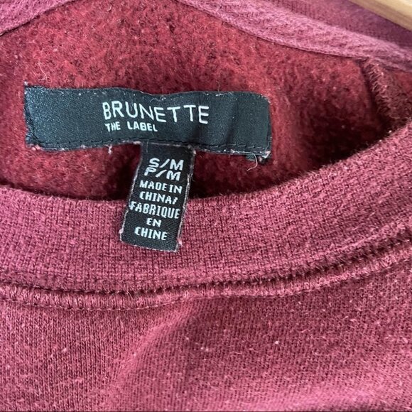 Brunette the Label BLONDE Classic Crewneck Sweatshirt Burgundy Small Medium - Picture 6 of 7